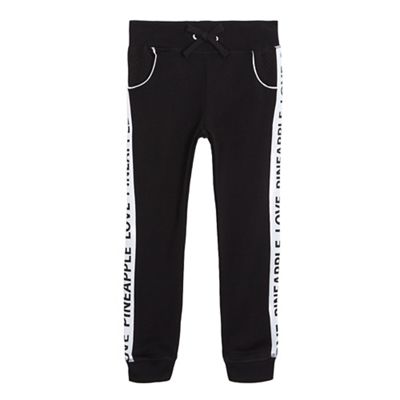Pineapple Girls' black quilted joggers